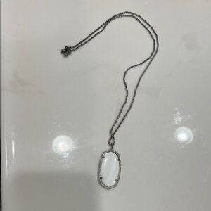 Kendra Scott Elegant 14" Silver and White Pendant Necklace